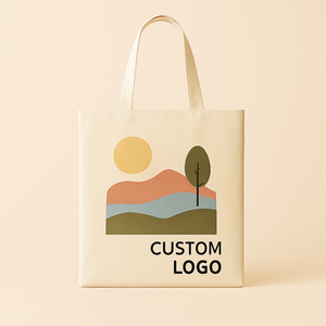 Venta al por mayor bolsas de algodón logotipo impreso personalizado bolsas de compras grandes reutilizables blanco en Blanco Bolsa De algodón personalizada - Product Image 3