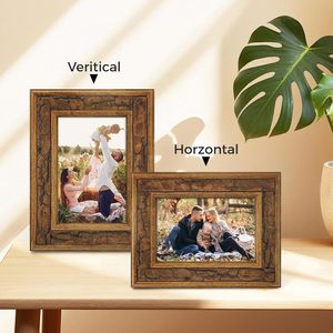 Picture <b>Frame</b> <b>with</b> Real Bark Surface&Clear Real Glass CoverWood Photo <b>Frame</b> for Wall and Tabletop Display and Vertical - Product Image 1