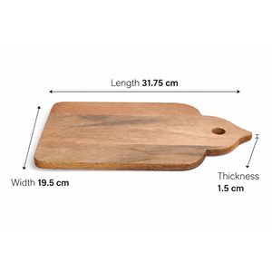 Tabla de Cortar Hecha a Mano de Madera de Mango (31.75x19.05cm, 1.5cm de Grosor) Reversible Antideslizante para Cocina, Duradera y Rústica - Product Image 2