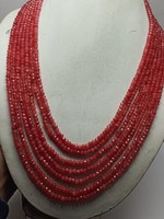 Collier de perles facettées rondes de 4 mm en jade de couleur carotte naturelle de qualité supérieure, fabrication indienne, modèle T123