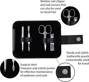 Classic Stainless Steel <b>Nail</b> <b>Kit</b> with Clipper Scissors and Tools in Portable Case for Manicure - Product Image 6