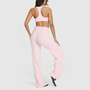 ชุดเซ็ต 2 ชิ้นสำหรับผู้หญิง ฤดูใบไม้ผลิ/ฤดูร้อน แบบลำลอง คอทรงโอ แขนสั้น กางเกงขายาว ผ้าถัก โพลีเอสเตอร์/คอตตอน ระบายอากาศได้ดี แห้งเร็ว - Product Image 2