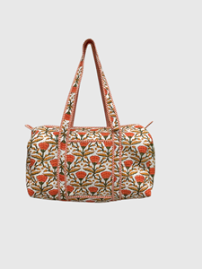 Sac de voyage à motif floral avec fermeture éclair, grande capacité, en tissu, style week-end - Product Image 1