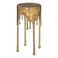 Nouvelle conception, table d'appoint en aluminium brut antique, moulée par injection, meubles traditionnels, chambre d'hôtel, salon, Azora pliable