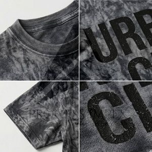 <b>Acid</b> Wash Mens T Shirt 220 GSM Cotton Oversized <b>Drop</b> Shoulder Vintage Washed Streetwear Wholesale - Product Image 2