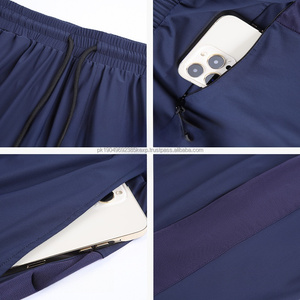 Pantalones cortos informales de nailon y LICRA para hombre, pantalones cortos deportivos transpirables de secado rápido con logotipo personalizado suave y sólido para correr - Product Image 6