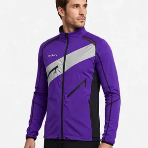 Men's Custom Color Blocking Hooded <b>Racer</b> <b>Jacket</b> Waterproof Zipper Closure Sporty Style Polyester Winter Wear - Product Image 3
