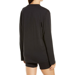 T-shirt décontracté pour femme en coton épais à manches longues et col rond, coupe ample, respirant, qualité supérieure, OEM - Product Image 5