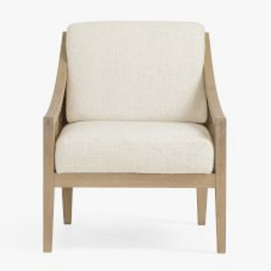 Chaise moderne en teck massif de haute qualité avec dossier en rotin tressé pour usage intérieur. - Product Image 2
