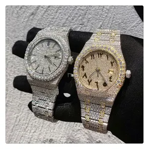 Montre mécanique rectangulaire de luxe pour homme, haute qualité, style hip-hop, étanche 3 ATM, avec diamants Moissanite, date automatique. - Product Image 1