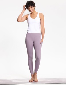 Pantalones de Yoga de Cintura Alta a la Moda para Mujer, Leggings Elásticos con Patrón Sólido para Entusiastas del Fitness con Estilo - Product Image 4