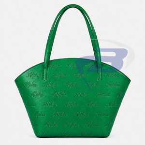 Alfa |   Kapa |   Bolso Tote de Uso Diario, Ligero, Duradero, Brillante y Encerado, de Cuero Patentado con Relieve de la Hermandad Alpha - Product Image 1