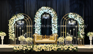 South Asian Wedding Stage Decor Metal Arches Moroccan Wedding Stage Metal <b>Frames</b> Golden Metal Panels For Wedding Stage Decor USA - Product Image 5