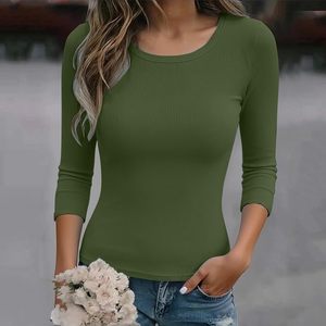 Relaxed Everyday Y2K Style Hot Selling Regular Fit Three Quarter Ladies' Casual Long Sleeved Eco-Friendly T-Shirt <b>Top</b> Winter - Product Image 4