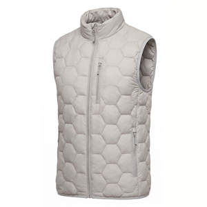 Chaleco Acolchado Geométrico para Hombre, Chaleco sin Mangas con Cuello Alto, Estilo Casual Moderno, Venta al Por Mayor - Product Image 3