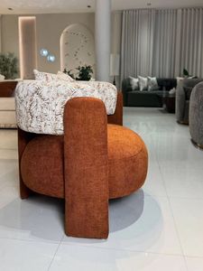 Sillón Moderno de Madera Maciza Tapizado con Tela, para Sala de Estar, Dormitorio u Hotel - Product Image 4