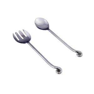 Royal Style Stainless Steel <b>Salad</b> <b>Server</b> With Black Round Handmade Handle for Home and Wedding Tabletop <b>Salad</b> <b>Server</b> - Product Image 3