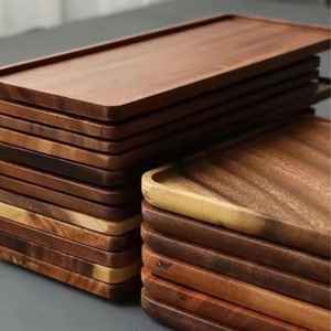 Bandejas de madera multiusos individuales, bandeja de madera de haya hecha a mano para joyería, cocina, plato decorativo con seguridad - Product Image 3