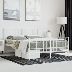 Base de Cama Doble de Acero Blanco, Rectangular, Metálica - Product Image 4