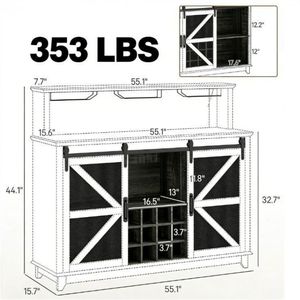 Mobili bar marroni per caffè e vino: pratici scaffali per l'organizzazione - Product Image 6
