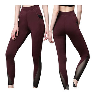 Custom Women Solid Mid Waist Women's <b>Leggings</b> Tummy Control Elastic Yoga Gym <b>Pocket</b> <b>Leggings</b> - Product Image 2