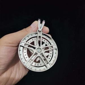 Collar de Hip Hop para Hombre con Colgante Giratorio de Hoja de Arce Iced Out, Cadena Cubana de Cristal de 13mm, Joyería con Dije de Hip Hop - Product Image 5