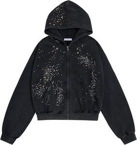 New Arrival Rhinestone Hoodie Shiny Crystal Stone Hoodie And Streetwear Wholesale - Product Image 1