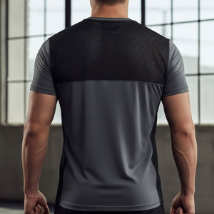 Camiseta ligera para hombre, transpirable, de manga corta, para entrenamiento físico, ejercicio y ropa deportiva diaria. - Product Image 4