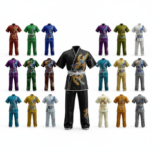 Uniforme de Artes Marciales de Karate de Marca Privada Aceptado, Conjunto Personalizado de Top de Manga Corta y Pantalones Cómodos y Suaves para Wushu Tai Chi - Product Image 1