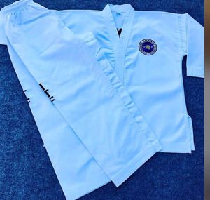 ชุดศิลปะการต่อสู้เทควันโด WTF ชุดคอตตอนผ้าโพลีเอสเตอร์ - Product Image 1