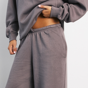 OEM Damen Lalic Graue Oversize Weite Jogginghose aus Polyester-Baumwolle, Lässige Lange Sweathose mit Individuellem Logo für Frauen - Product Image 4