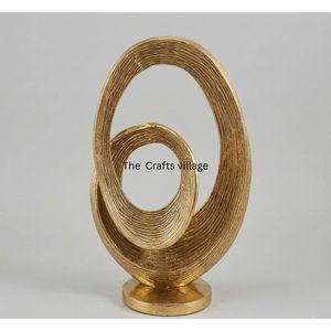 High Demand Gold Finished Metal Sculpture Artistic Figurine <b>Decorative</b> Home Office <b>Table</b> <b>Decor</b> Interior Accent - Product Image 1