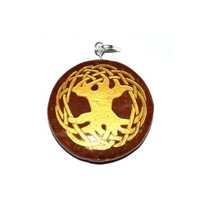 จี้จานแจสเปอร์สีแดงสำหรับจักระสันสกฤตทั้งเจ็ดจี้สลักรูปจักระ - Product Image 4