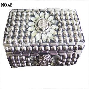 Lac Decorative Gift Boxes Luxury Black Beaded Embroidered <b>Storage</b> <b>Trunk</b> with metal Stone Work Decorative Jewelry Organizer <b>Box</b> - Product Image 1