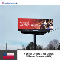 Canbest P5 P6 P8 V Şekilli 8000nit Çift Taraflı Direk Montajlı 5x3m Led Dijital Billboard Yol Kenarı Sokak Dış Mekan P10 Ekran