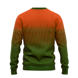 Sudadera de Cuello Redondo para Hombre con Degradado Naranja y Verde, Sudadera con Logotipo Personalizado, Sudadera Gráfica para Equipo, Top de Entrenamiento, Ropa de Invierno al por Mayor - Product Image 2