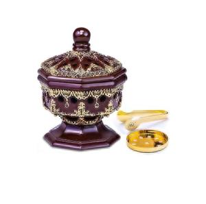 Quemador de incienso de hierro negro hecho a mano de primera calidad con mango y tapa de madera – Rejilla extraíble, 3.15 pulgadas de diámetro, 8.66 pulgadas de longitud - Product Image 4