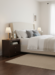 Wood Cascara <b>Trunk</b> Style Nightstand in <b>Coffee</b> Color for Bedroom and Living Room Furniture by P.D.T Modern Vietnamese Pine - Product Image 3