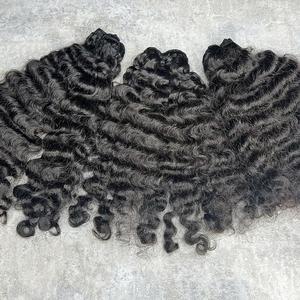 Haute Qualité Chinois Remy Vierge Birman Bouclés Extensions De Tissage Brut Machine Double Trame 100g Bundle Vietnam Usine En Gros - Product Image 2