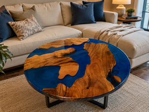 Wholesale Wooden <b>Epoxy</b> <b>Coffee</b> <b>Table</b> with Blue Resin Luxury Furniture for Home and Office Use - Product Image 1