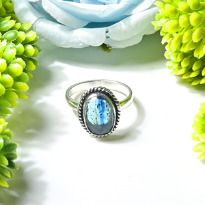 Blue Kyanite <b>Ring</b> Silver Plated Handmade Boho Style <b>Stacking</b> <b>Ring</b> Fine Gemstone Jewelry Wholesale Suppliers - Product Image 1