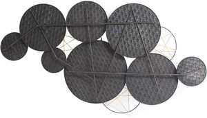 แผ่นโลหะตกแต่งลายทอพร้อมดีเทลผ้าปอกระเจา สไตล์เรียบง่ายแบบชนบท สำหรับตกแต่งผนังหรือโต๊ะ - Product Image 3