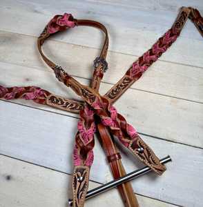 Selle de cheval occidentale en cuir véritable de haute qualité, personnalisable, avec têtière et collier de poitrine R - Product Image 3
