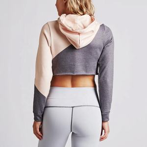 Sudadera con capucha y cordón Colorblock con cuello con capucha corta informal para mujer de último estilo - Product Image 2