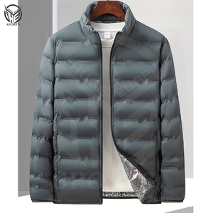 เสื้อแจ็คเก็ตพัฟเฟอร์ฤดูหนาวแบบหนา มีฮู้ด ผลิตจากโพลีเอสเตอร์ 100% ปิดด้วยซิป ผ้าเนื้อบับเบิ้ลเงางาม แห้งเร็ว ระบายอากาศได้ดี กันลม ผลิตตามแบบ OEM สำหรับผู้ชาย - Product Image 1