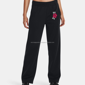 Exoro Apparels Best Selling Women Eco-Friendly Fleece Polyester/Cotton Mid Streetwear Wide Leg <b>Drawstring</b> Sweatpants Quick Dry - Product Image 1