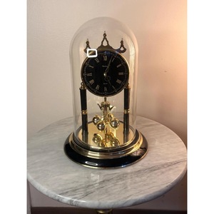 Brass Desk <b>Clock</b> Circular Traditional Design Quartz Movement Battery Operated Needle Display Hourly <b>Chiming</b> - Product Image 1
