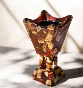 Brûleur d'encens arabe de luxe ArtisanVibe Mabkhara à l'anis étoilé avec base en bois, encens indien fait main pour Majlis, utilisation toute saison - Product Image 1