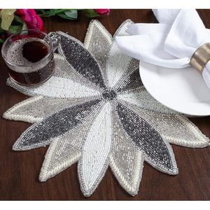 Handcrafted Luxury Round Beaded <b>Placemats</b> <b>for</b> Dining Table Wedding <b>Christmas</b> Family Gatherings - Product Image 5