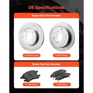 Kit di Riparazione Freni Anteriori e Posteriori Compatibile per Buick Enclave 2008-2017, Chevrolet Traverse 2009-2017, Saturn Outlook 2007-2010 - Product Image 3